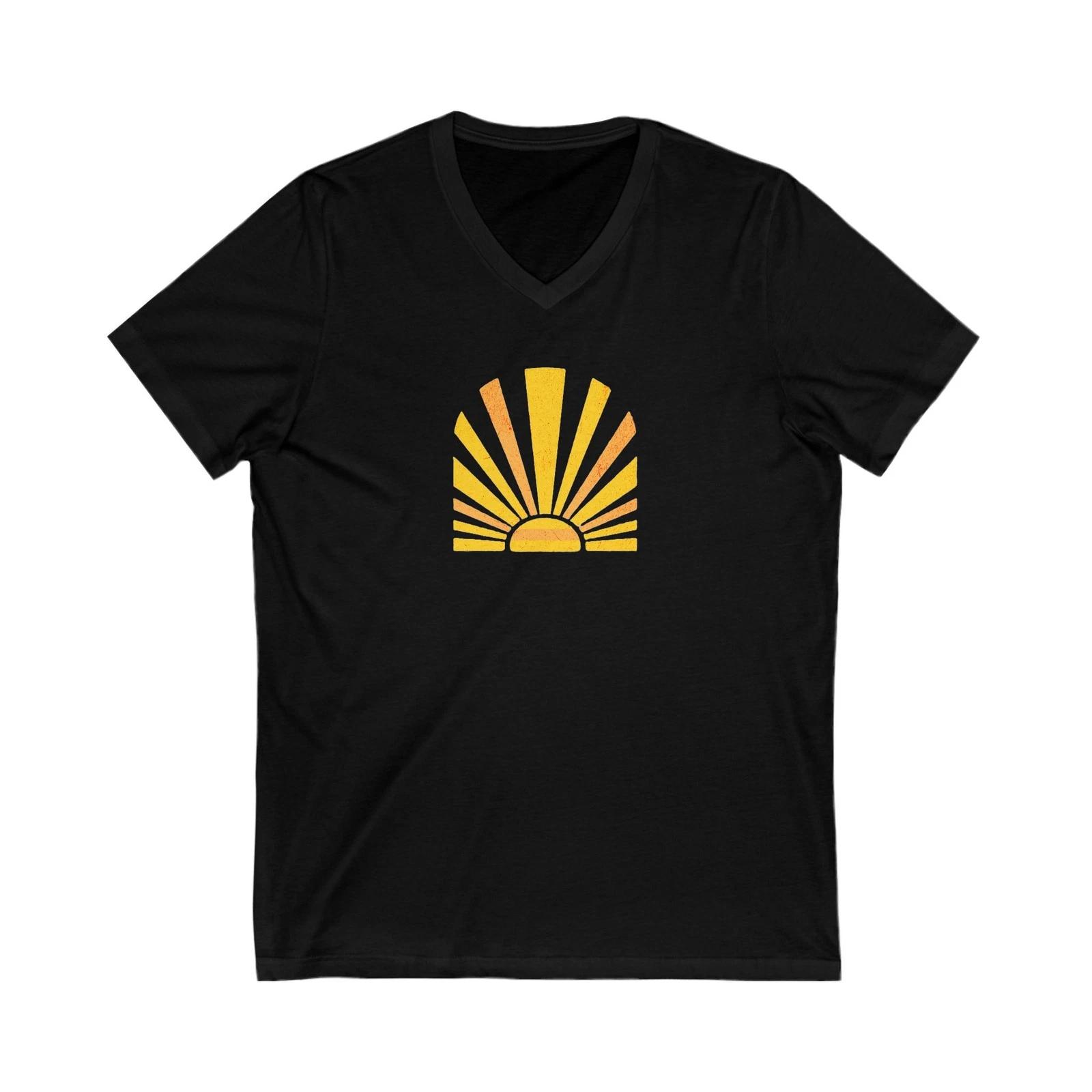 

Sunrise V-Neck Tee, Unisex Graphic T-Shirt, Summer Style Top, Gift for [...] XL
