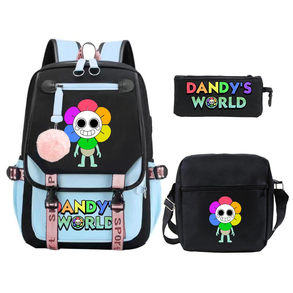 Dandy's World School Trend Children's Backpack Set Large Capacity Primary and Secondary School Student Leisure Bag