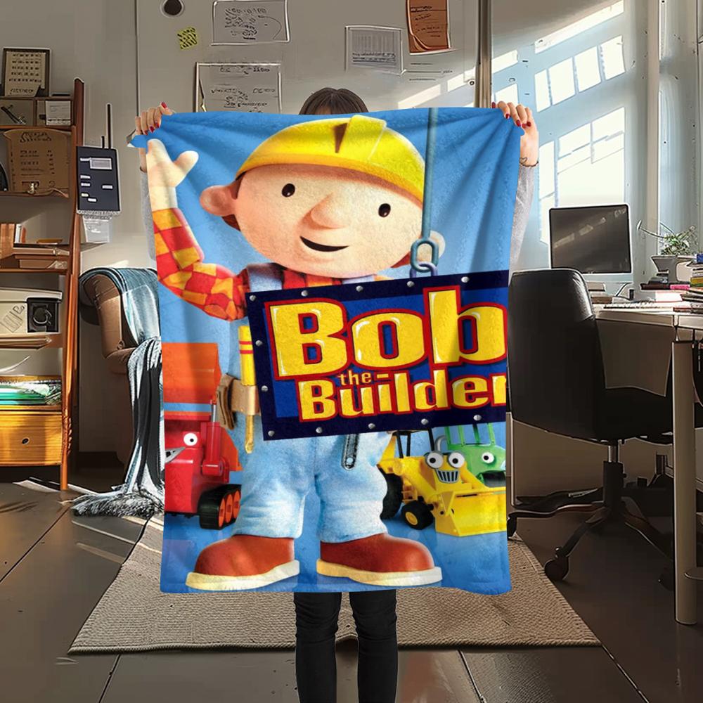 

1Pc Bob The Builder Print Flannel Blanket, High quality Comfortable for All Seasons, Home Decor, Warmth and Comfort, Perfect for Christmas Gifts 12 80cm x 120cm