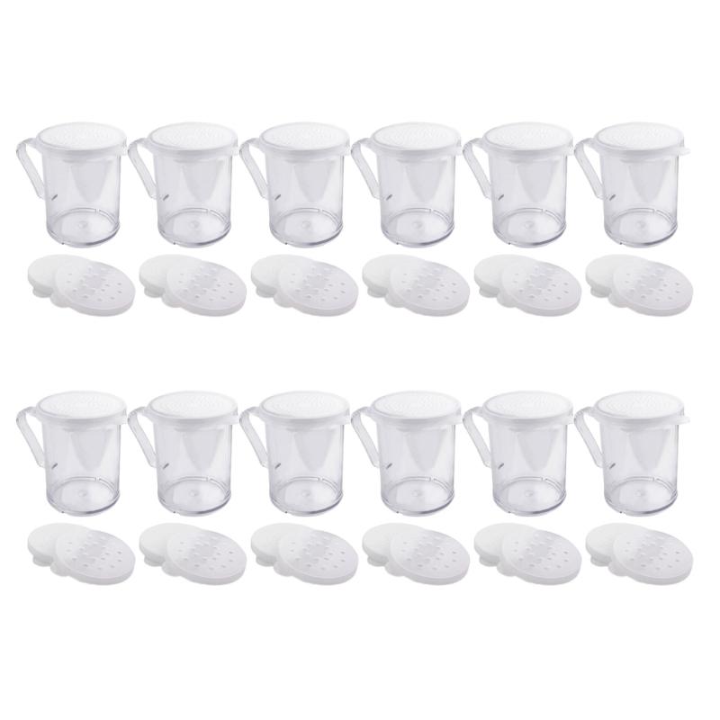 

12Pcs Kitchen Seasoning Dredge Shakers with Removable Top Flour Sifter Powder Dusters with Handle Cooking Accessories 1