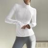 Spring Autumn Women Zip Fitness Clothes Long Sleeve Sports Jacket with Pockets Yoga Shirt Quick Dry Gym Top Sunscreen Sportswear Running Coats
