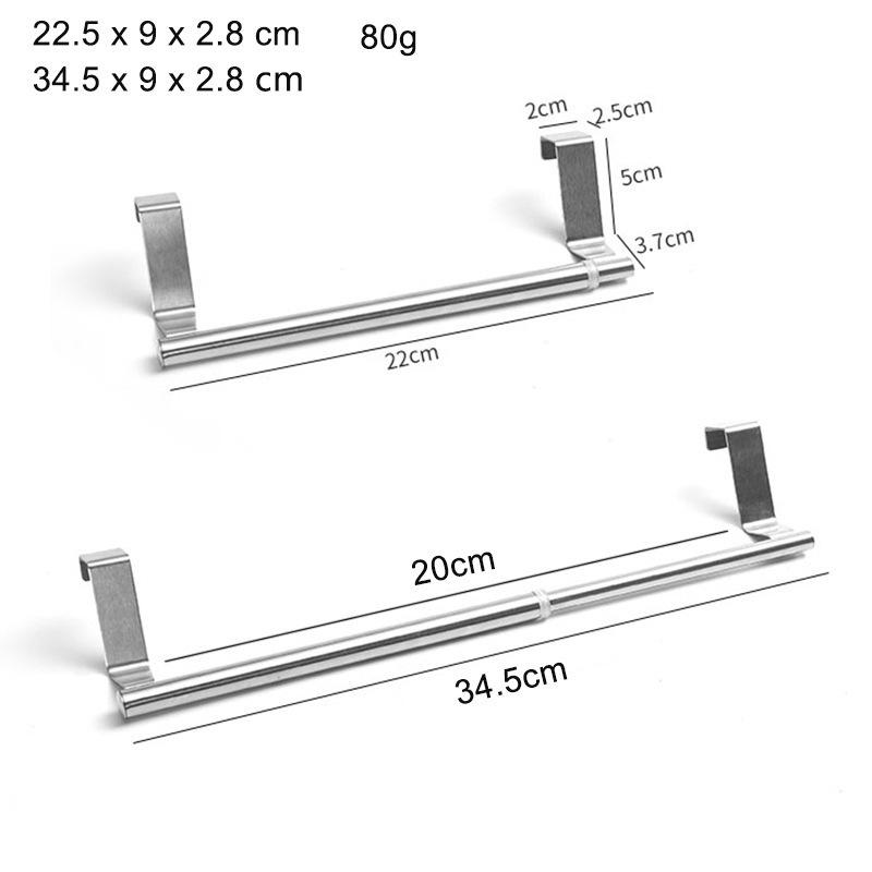 Stainless Steel Door Hooks: Towel & Storage Rack, Wall-Mounted & Punch-Free for Kitchen/Bathroom