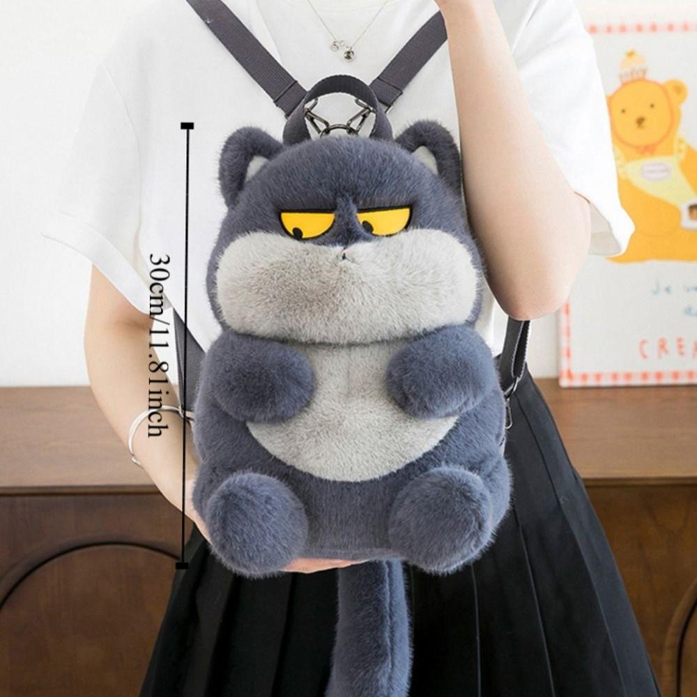 Phone Bag Cat Plush Backpack Animals Cartoon Plush Schoolbag Little Cat Doll Shoulder Bag Girls