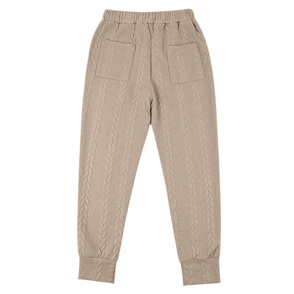 Herren Zopfmuster Jogginghose mit elastischen Bündchen und