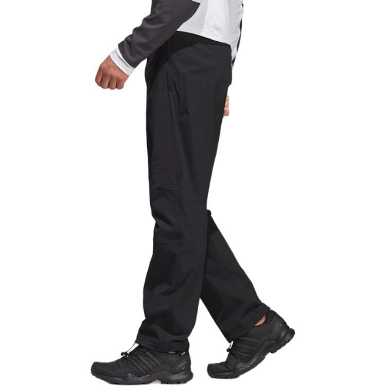 Adidas Outdoor Series Breathable Solid Color Mid-Rise Knitted Sports Pants Men Bottoms Black CF4698