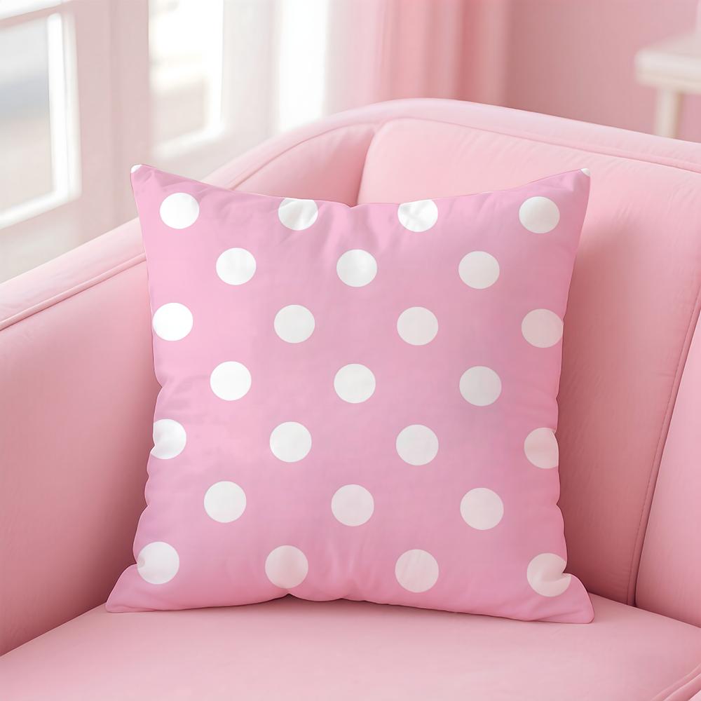 Simple Art Large Polka Dot Pattern Cushion Cover Pillowcase Short Plush Invisible Zipper Room Sofa Cushion Cover