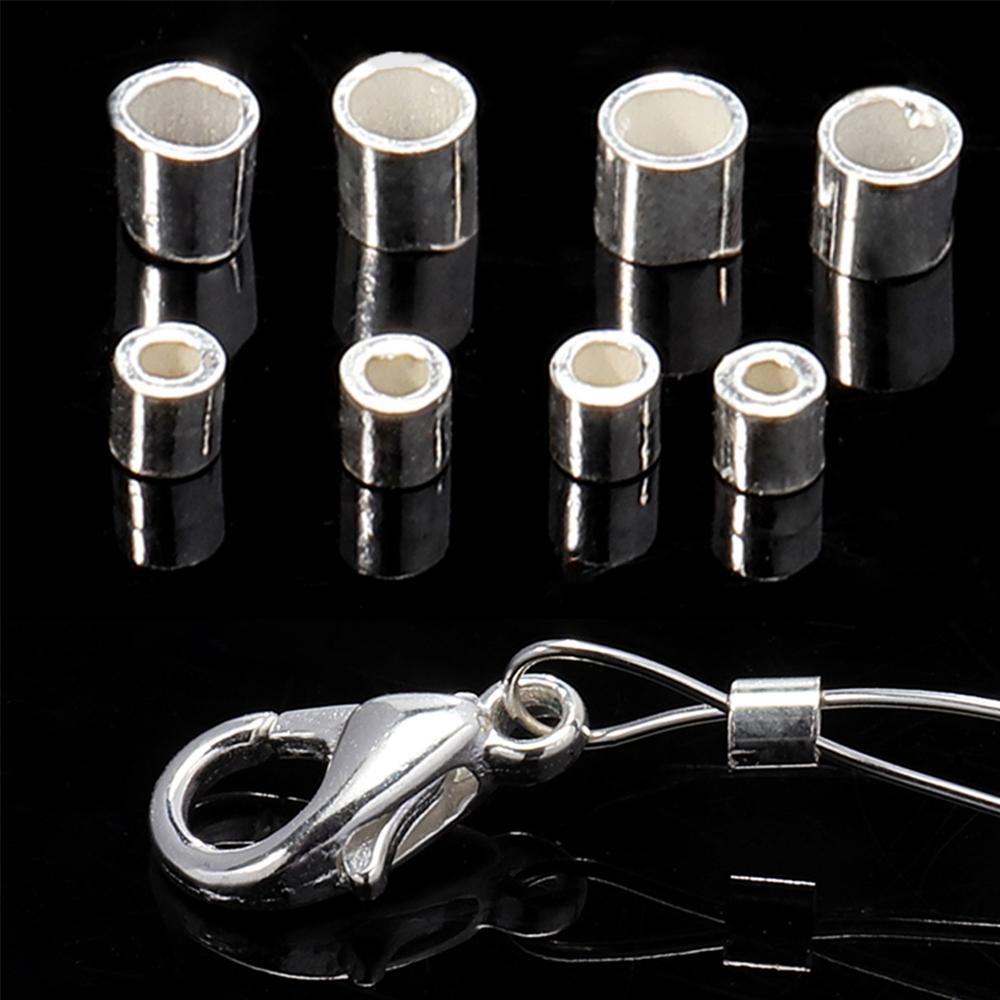 

20pcs 925 Silver Crimp End Beads 1.5-2.5mm Silver End Bead Round Tube for Necklace Bracelet Jewelry Making DIY Jewelry Findings 1.5x1.5mm 20PCS