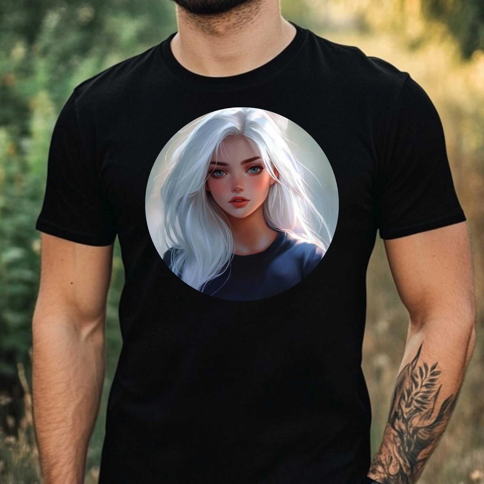 T-Shirt Herren Anime Girl Motiv Baumwolle Größe XS bis 5XL XXXXL