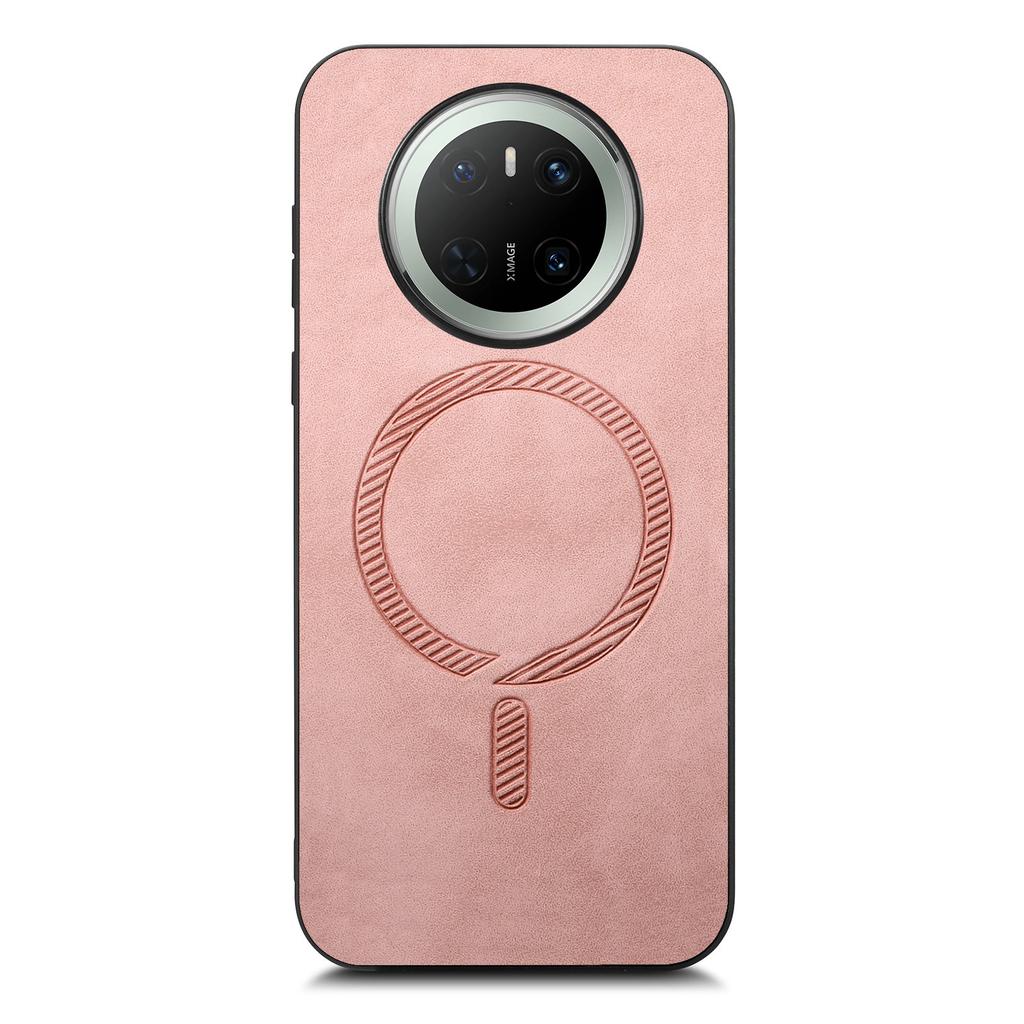 For Huawei Mate 70 Leather Back Case Compatible with MagSafe Skin-touch Phone Cover