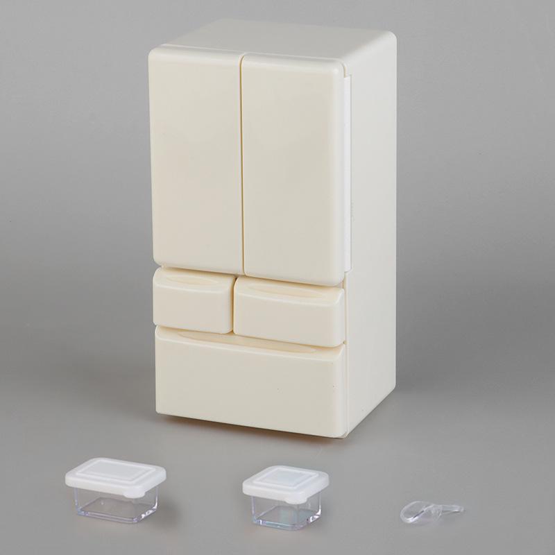 Miniature Dollhouse Double Door Refrigerator 1:12 Scale Kitchen Scene Toy