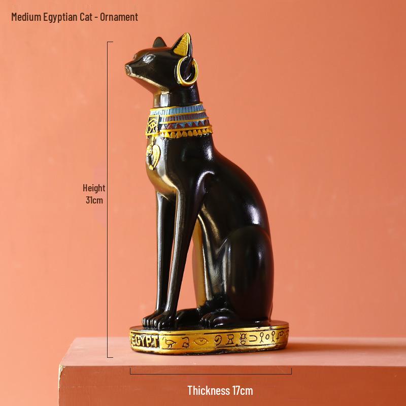 Nordic White Egyptian Cat Resin Ornament for Home or TV Cabinet Decor