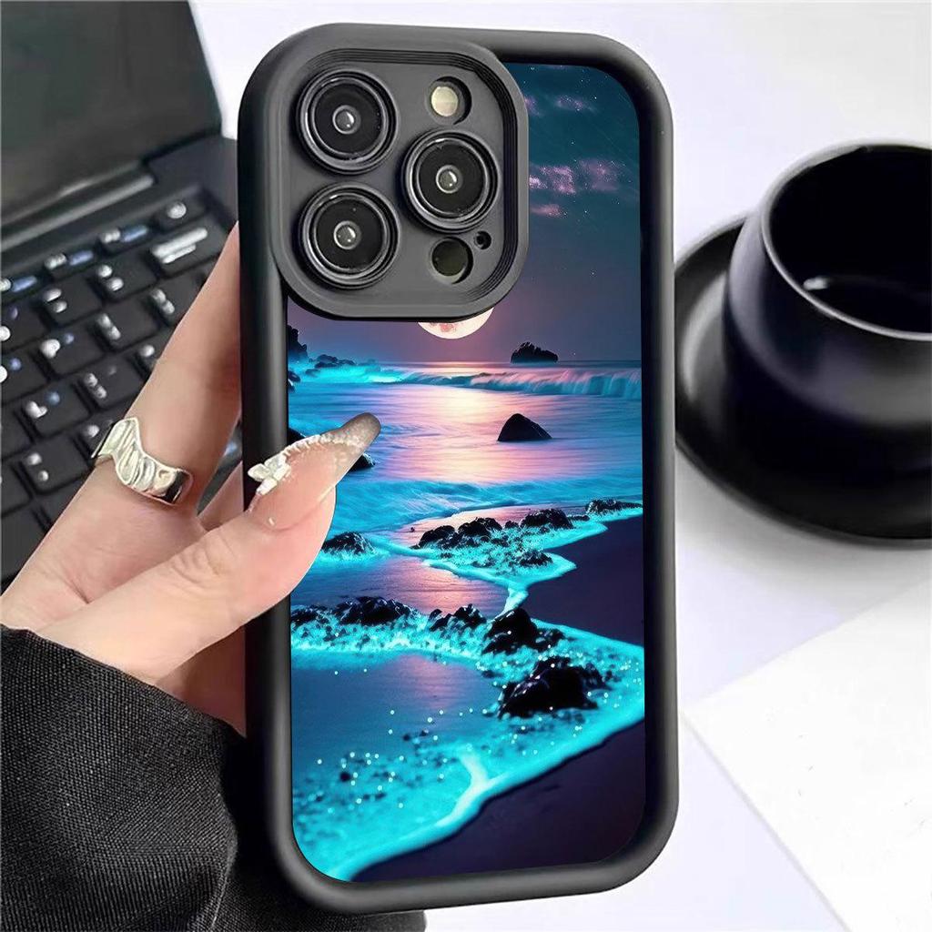 Blue Sea Gradient Black iPhone 15/16/17 Pro Max Protective Case