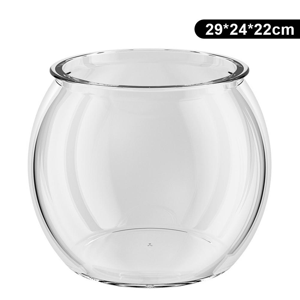 Transparent Aquariums Round Ornamental Fish Tank Clear Guppy Tank Goldfish Fish Bowl Home Desk Decor Aquarium Hydroponic Planter