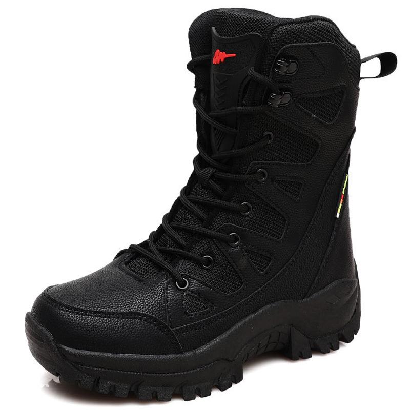 Waterproof Men'S Winter Boots Plush Warm Snow Boots Outdoors Desert Combat Boots Wear Resistant Hiking Shoes Male Boots