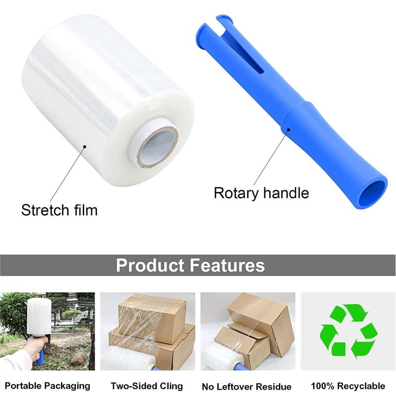 Folie Stretch Folie Stretch Folie Termocontractabilă Ambalaj Aderent Mutare Ușor de Utilizat Mâner Rulant Autoadeziv Pachet