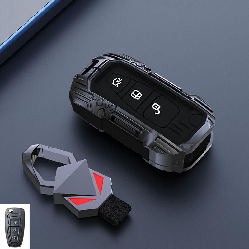 Zinc Alloy Car Key Case Cover fob for Ford Focus 3 4 ST Mondeo MK3 MK4 Fiesta Fusion Kuga 2013 2014 2015 2017 Accessories