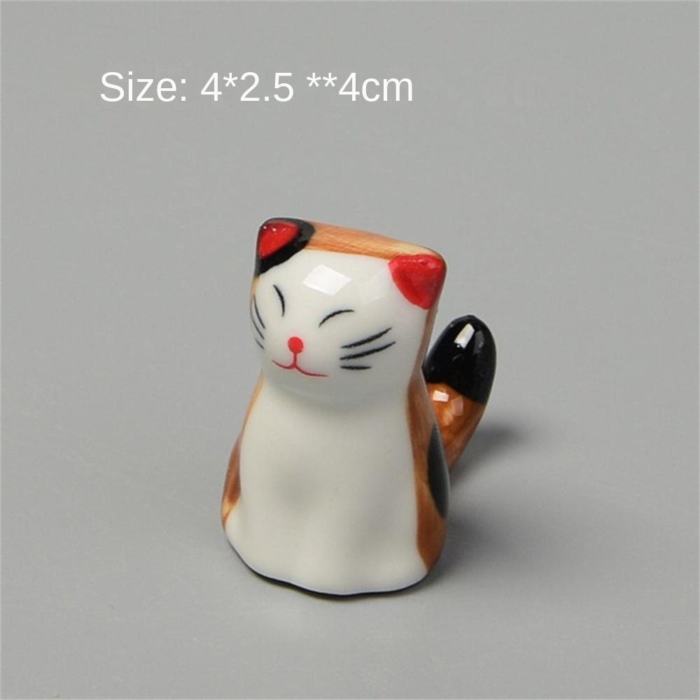 2/4PCS Chopsticks Rest Ceramic Kitchen Tableware Japanese Style Tableware Spoon Fork Rest Practical Cat Tableware Tools Cute