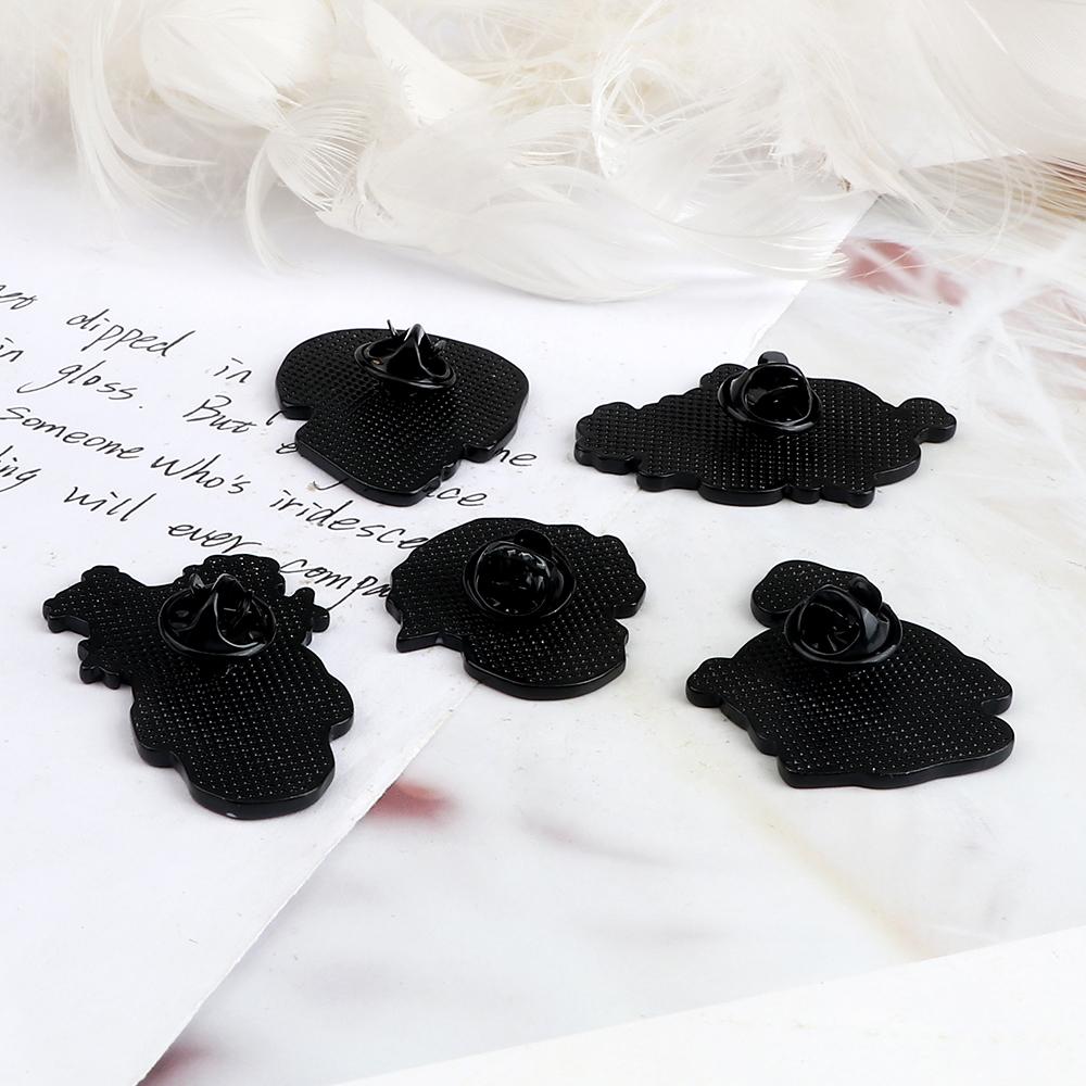 Skull Series Punk Gothic Badge Skeleton Flower Potted Brooch Denim Lapel Bag Enamel Pins Gift for Friend Party Halloween Jewelry