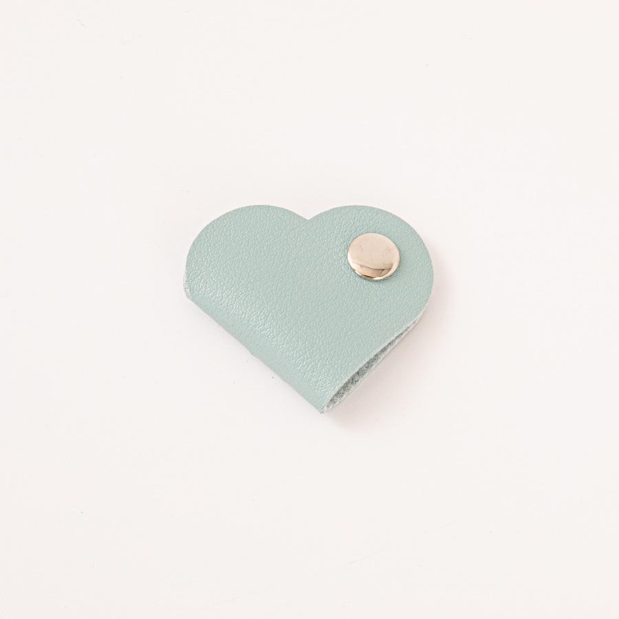 Heart-shaped Leather Cable & Earphone Organizer Winder
