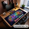 Neon Abstract Theme Custom Mouse Pad Personalized With Name Text Customized Desk Mat For Office Home Decor