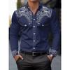 Camicia da Uomo con Stampa Floreale, Casual Traspirante con Collo a Revers e Bottoni, Manica Lunga per la Primavera, Abbigliamento da Uomo, Camicia Formale da Uomo