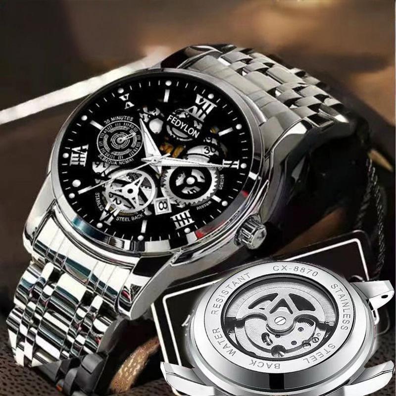 Men's Non-mechanical Watch Fully Automatic Waterproof New Large Dial Hollow Men's Watch