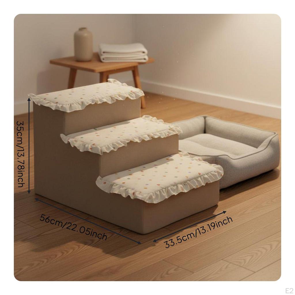 Foam Pet Stair Washable Cover Dog Step Bed Gentle Slope Cat Climbing Ladder for