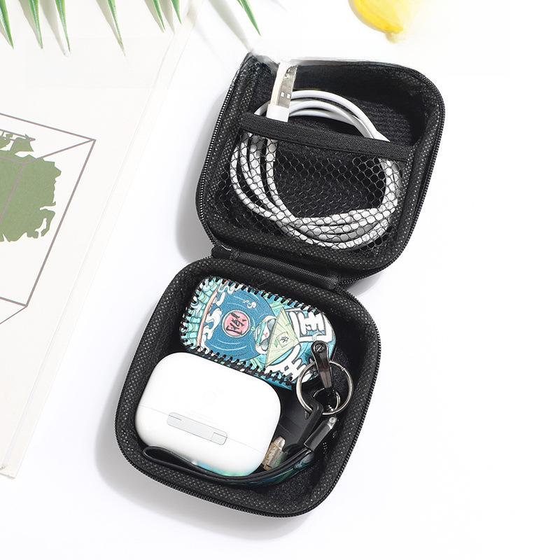 Taška na sluchátka na zip, organizér na datový kabel, EVA pouzdro na sluchátka