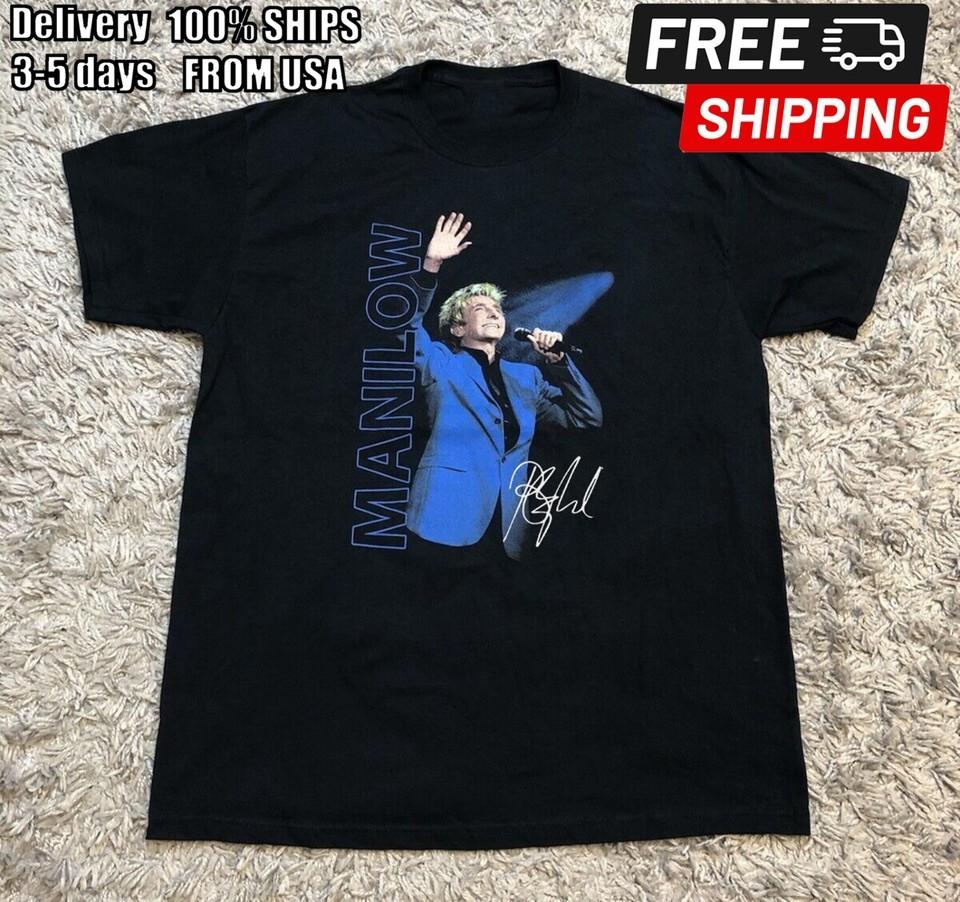 

90s Barry Manilow T Shirt Cotton Black All Size TShirt AG2630 Unisex T-Shirt L