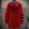 Trench Coats for menn Jakker Fleece Parka Langermet hettecardigan Varm Uformell Lang Strikket Frakkjakke