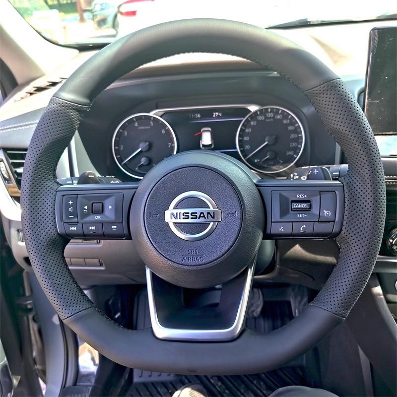 Ручная работа Черная Красная Кожаная Накладка на Руль Автомобиля Для Nissan Qashqai J11 J10 Pathfinder 2024 2025 запчасти 3