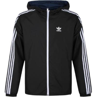 Originals Rev Wb Αυτοκόλλητο Ριγέ Λογότυπο Casual Αντιανεμικό με Κουκούλα Αναστρέψιμο Μπουφάν Ανδρικά μπουφάν Μαύρο DX4218