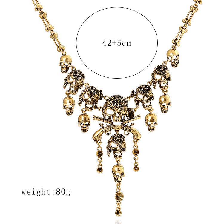 Collier Tendance Rétro Crâne Fantôme - Style Européen & Américain