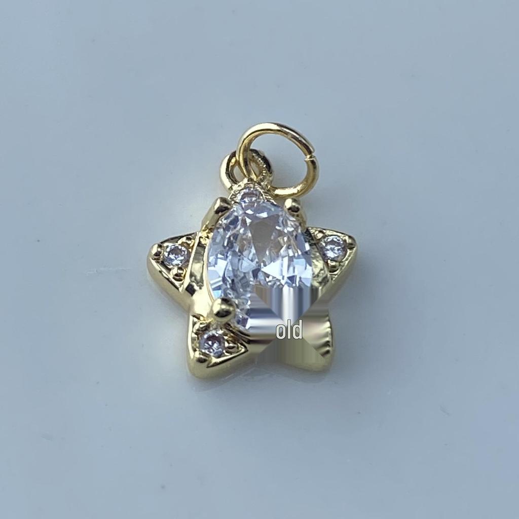 DIY Three-Dimensional Five-Pointed Star Bracelet Charms with Copper and Micro-Inlaid Zircon