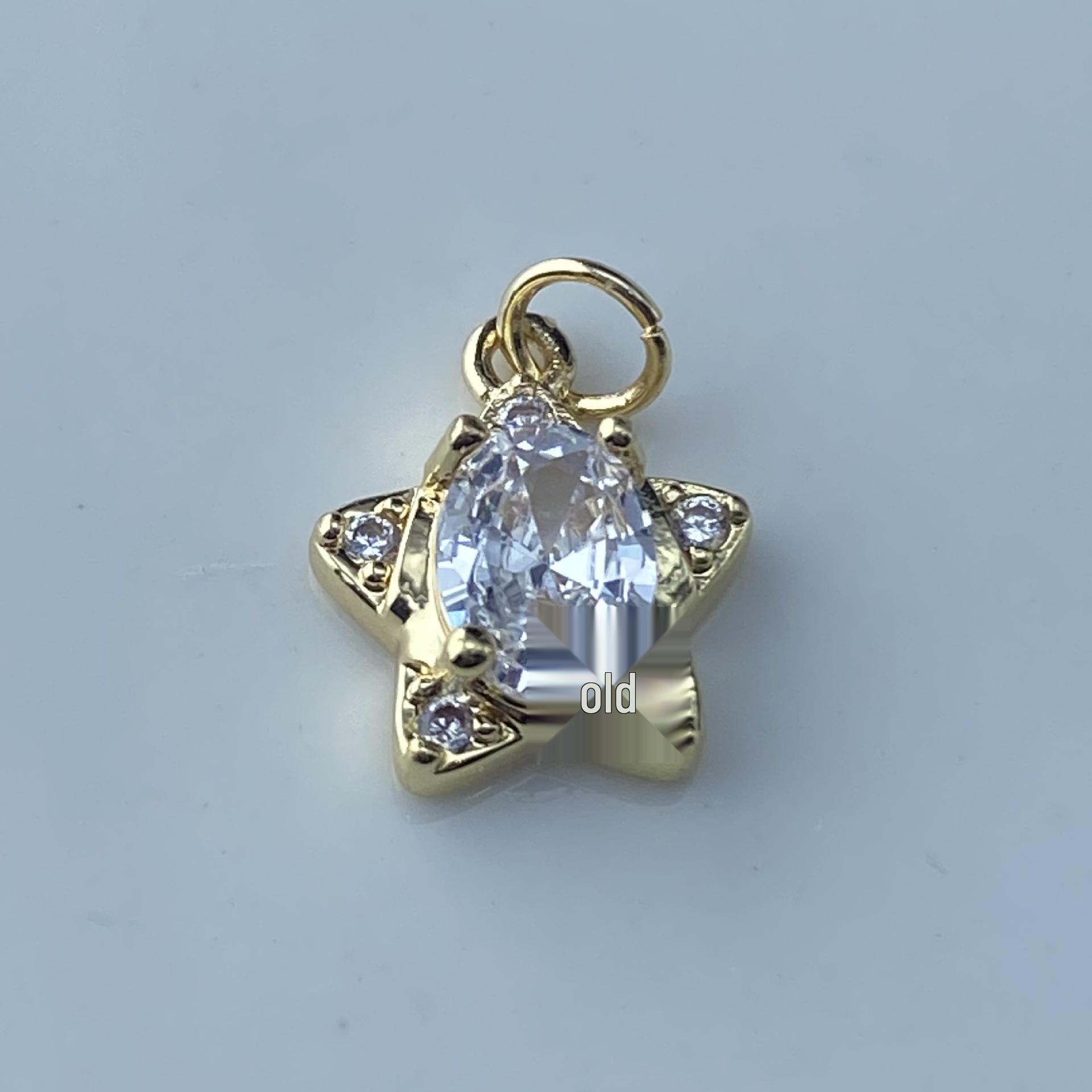 DIY Three-Dimensional Five-Pointed Star Bracelet Charms with Copper and Micro-Inlaid Zircon