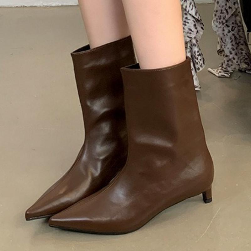 Fashion Winter Fashion Pointed Toe Women Ankle Boots Thin Low Heels Ladies Shoes Casual Party Pumps Short Modern Botas Para Mujer