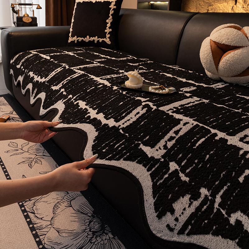 Special-Shaped Plush Sofa Cushion Autumn And Winter  New Non-Slip Seat Cushion Four-Season Universal Cover Straight Row Sofa Cover