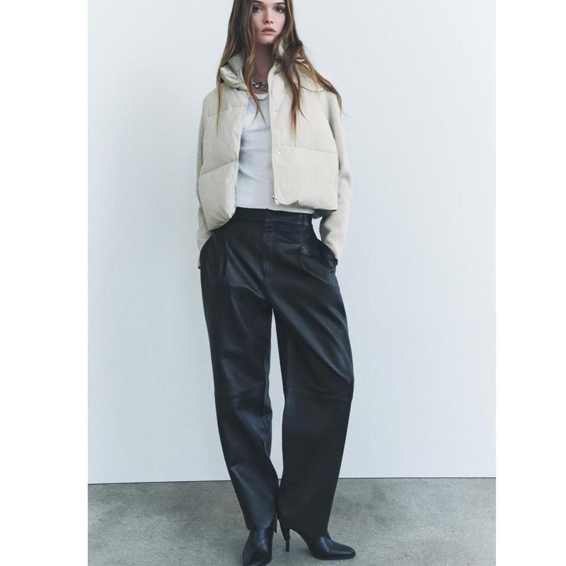 Autumn and Winter New Women clothes Western Style Stand Collar Long sleeve Knitted Patchwork Cotton-padded jacket Jacket 0518258