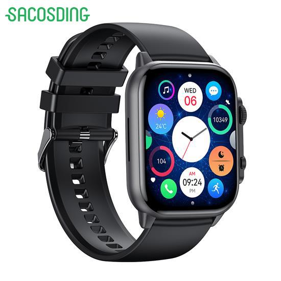SACOSDING Smartwatch Women 410*502 AMOLED 1.96 Screen Heart Rate Blood Oxygen Bluetooth Call IP68 Waterproof Sports Smart Watch