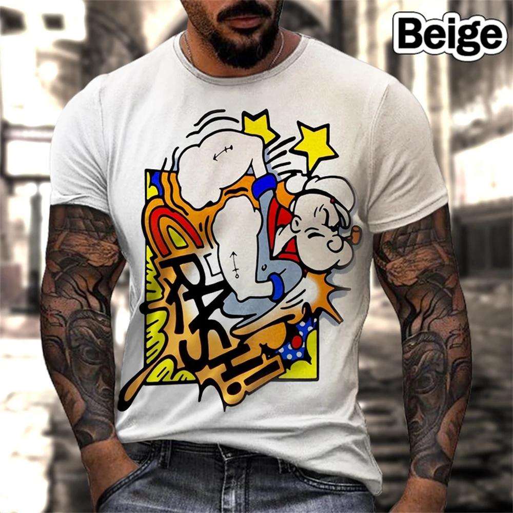 Zengyanqin02 Heren Kleding Mode Grafisch T-shirt Retro Harajuku 3D Print T-shirt Casual Cool Hip-hop Persoonlijkheid Shirt Grote Maten T-shirts Tops 4XL