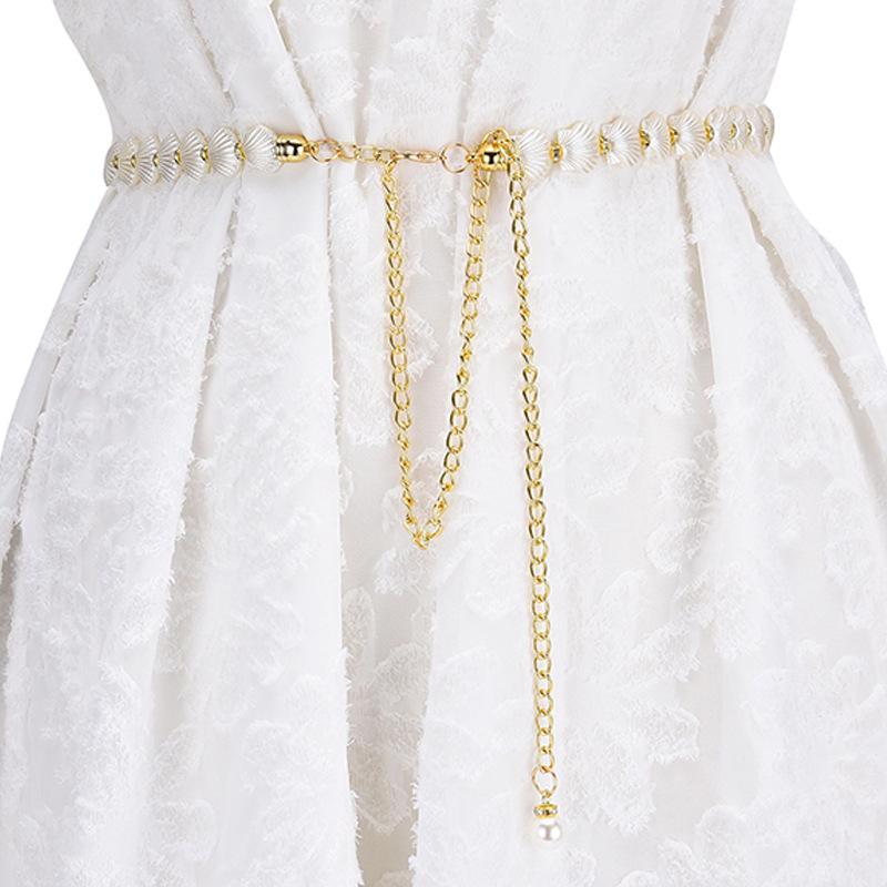 Rhinestone-Inlaid Metal Waist Chain for Dresses and Belly Dance