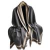Autumn And Winter Simple Plain Color Soft Thickened Imitation Cashmere Scarf Women'S Elegant Versatile Double-Sided Contrasting Shawl Scarf
