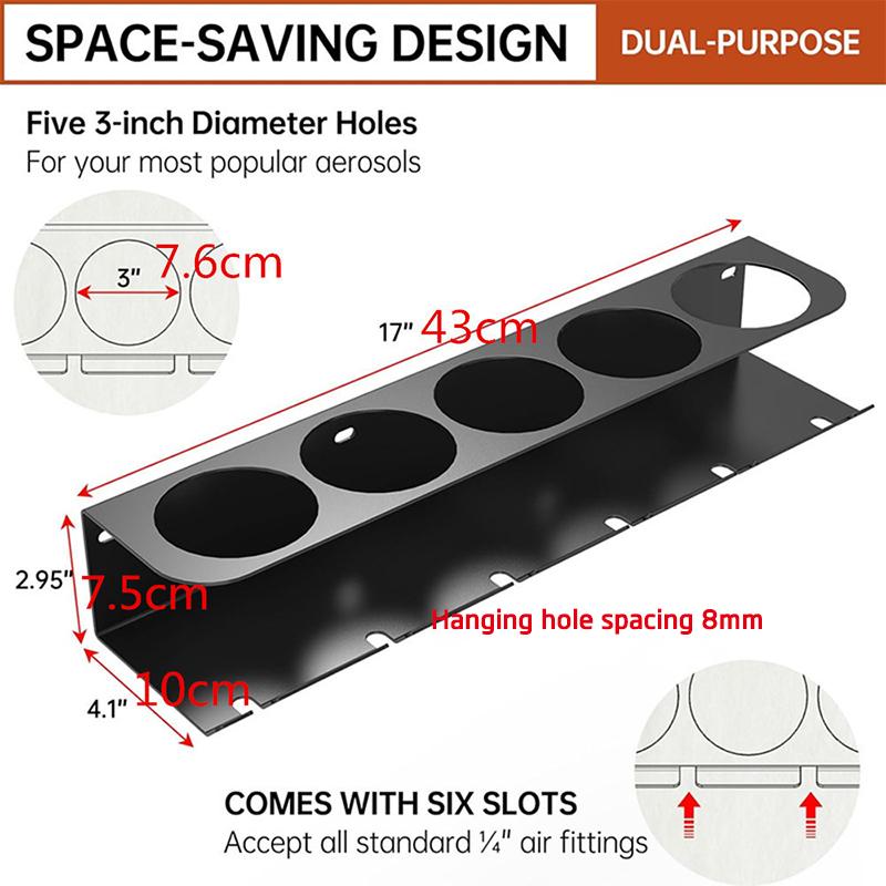 Metalowy Uchwyt na Puszkę Aerosolową z Dużym Otworem Montowany na Ścianie Organizer na Aerozol Wielofunkcyjny Łatwy Dostęp Butelka Aerosolowa