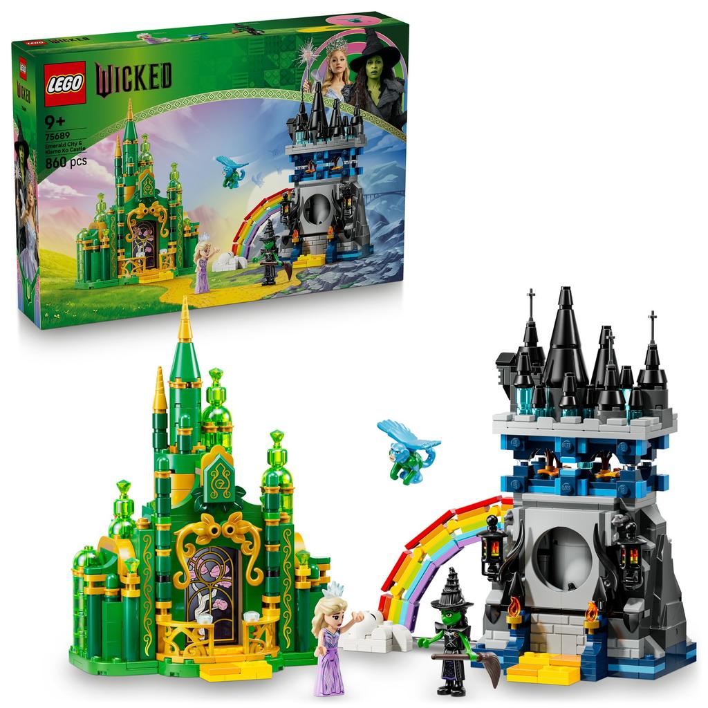 LEGO Wicked Emerald City and Kiamo Ko Castle Toy, Birthday Gift, Building Blocks, for Girls and Boys, Ages 9, 10, and 11, Pretend Play, Doll, 75689