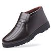 Winter warm velvet non-slip men's casual high-top cotton shoes the elderly cotton shoes men's leather men's cotton shoes 2025