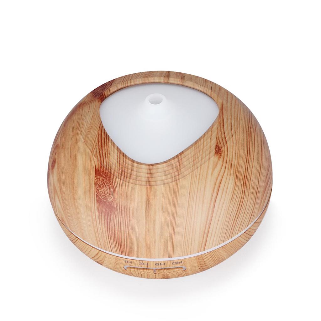 Diffusore di Aromi ad Ultrasuoni con Effetto Legno e Luce Colorata, Umidificatore da 400 ml per la Casa