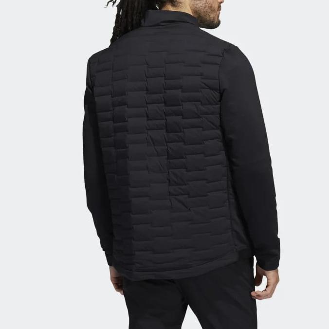 Adidas Outdoor Quilted Lightweight Solid Color Stand Collar Sports Anti-Freeze Zipper Down Jacket Men Jacket Black H50986