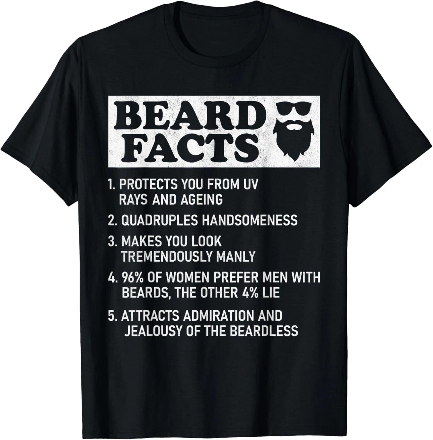 

Bearded Dad Funny Beard Facts_ Protects Ageing_ Makes Manly Gift Unisex T-Shirt 3XL