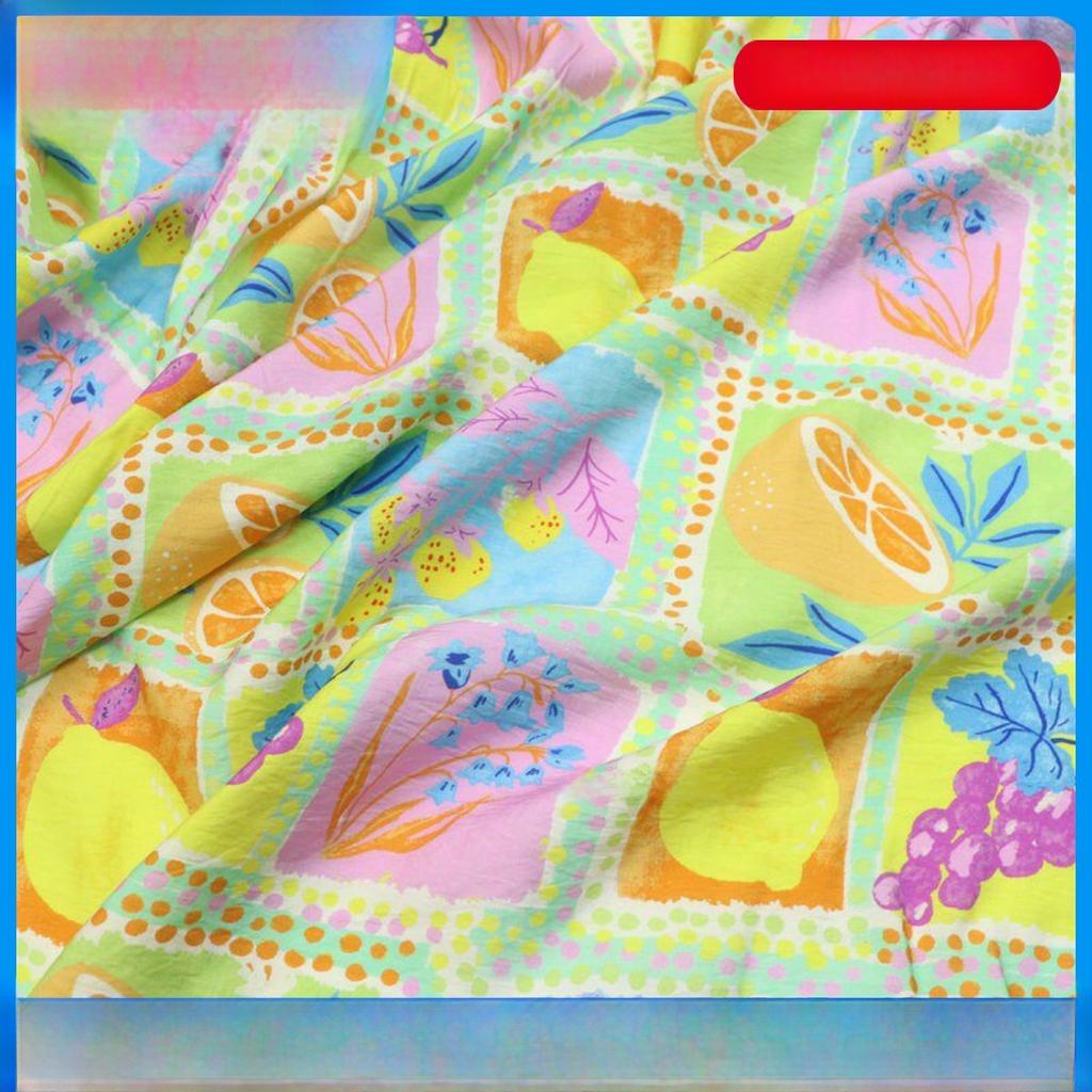 Summer Children's Clothing DIY Floral Print Cotton Fabric Skirt Sleeveless Dress Cardigan Fabric for Kids Handmade Crafts