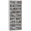 DVD Shelf, CD Storage Shelf, 14 Adjustable Shelves, 18 Compartments, 175 Cm, Blu-ray Shelf, Chipboard, White